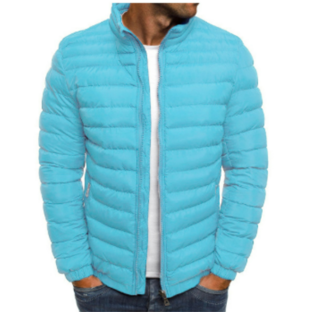 Padded Warm Winter Jacket with Pockets and Closures for Men | Cold Weather