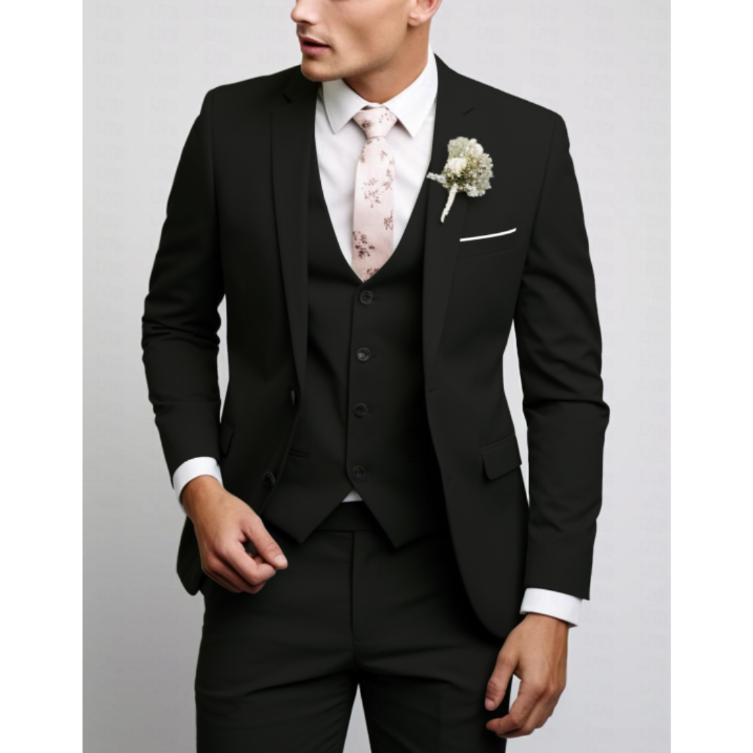 Slim Fit Three Piece Formal Suit for Men | Wedding Guest Outfit