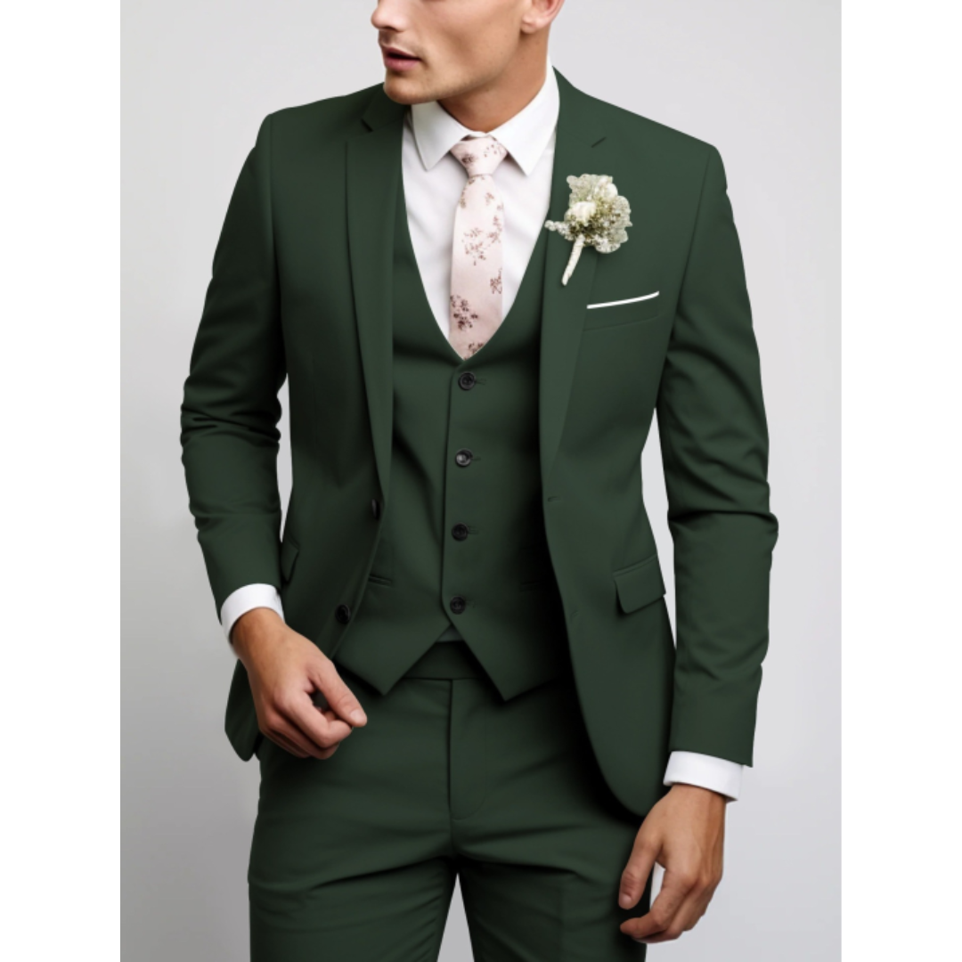Slim Fit Three Piece Formal Suit for Men | Wedding Guest Outfit