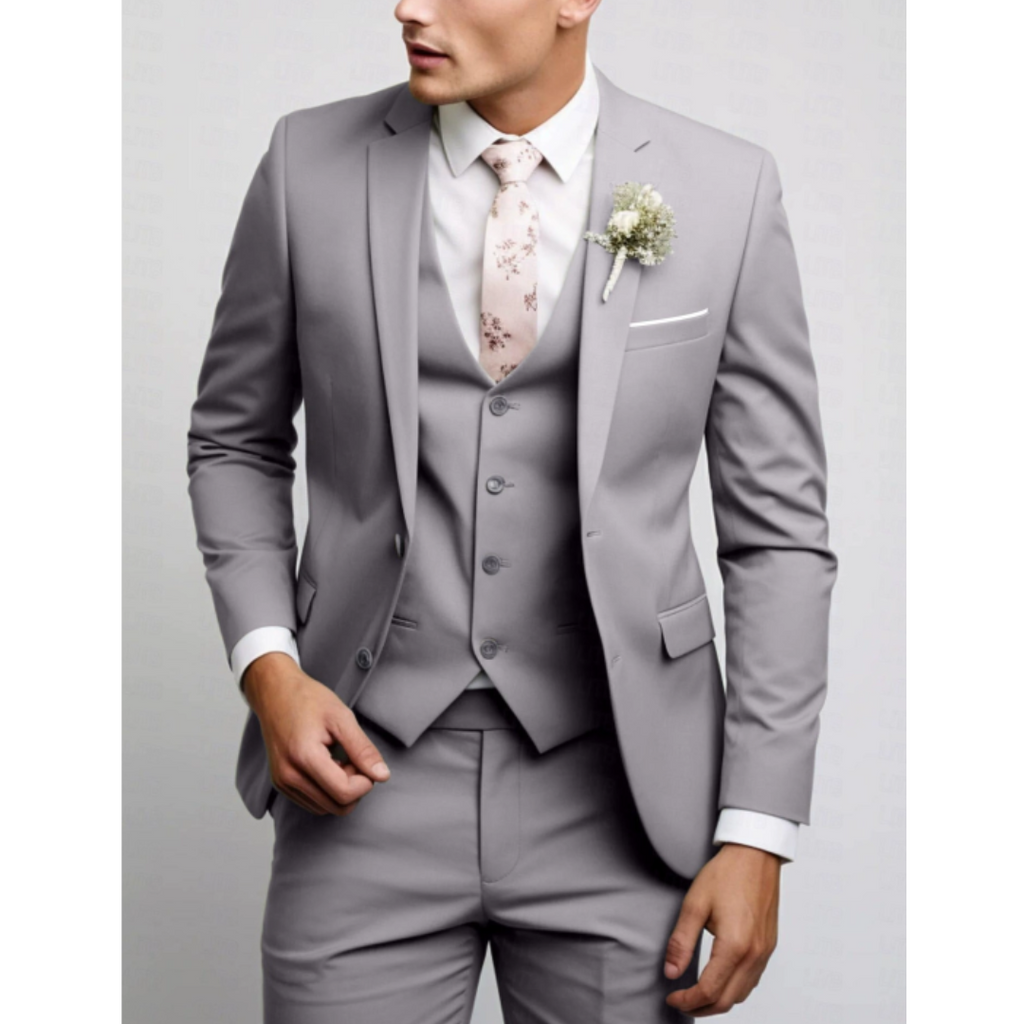 Slim Fit Three Piece Formal Suit for Men | Wedding Guest Outfit