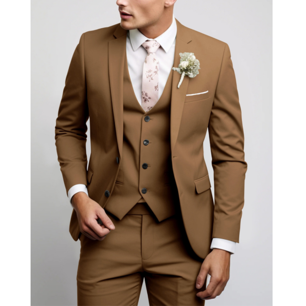 Slim Fit Three Piece Formal Suit for Men | Wedding Guest Outfit