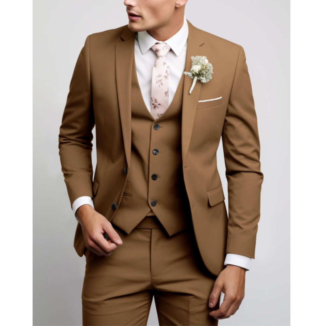 Slim Fit Three Piece Formal Suit for Men | Wedding Guest Outfit