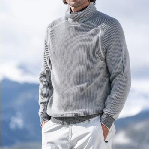 Men's Sweater | High Neck Pullover Long Sleeve Knitwear