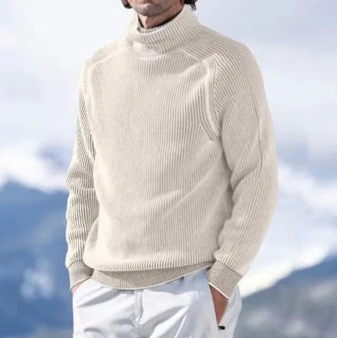 Men's Sweater | High Neck Pullover Long Sleeve Knitwear