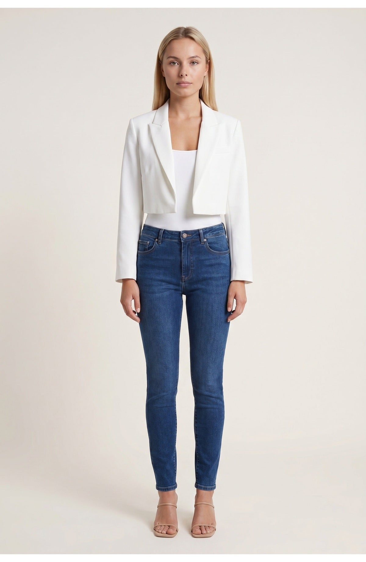 Cropped Lapel Collar Blazer for Women | Office and Cocktail Wear