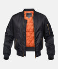 Black Quilted Bomber Jacket with Zip Closure for Men | Casual Wear