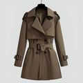 Double-Breasted Mid-Length Trench Coat for Women | Spring Autumn Outerwear