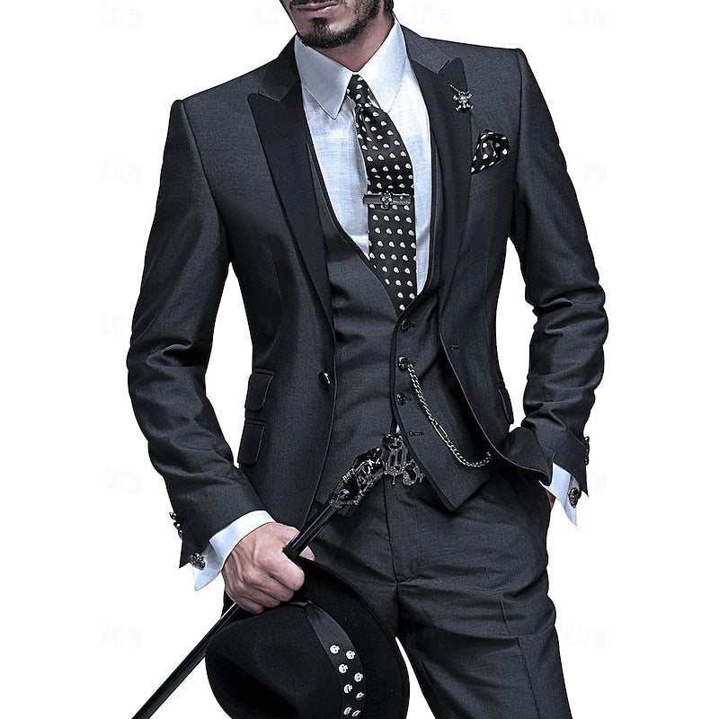Tailored Three Piece Blazer Vest Suit Set for Men | Formal Occasion Wear