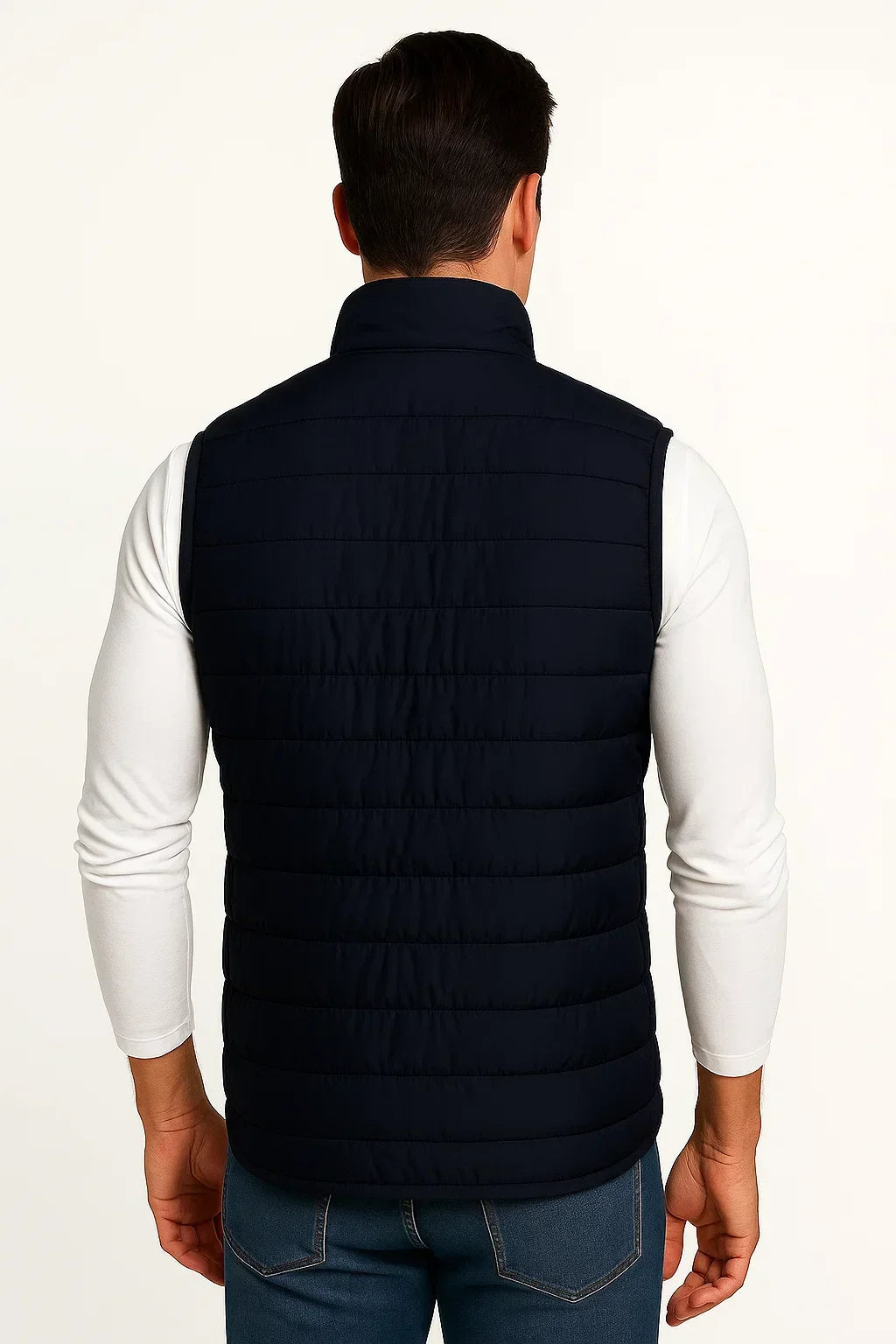 Cotton Padded Stand Collar Sleeveless Puffer Vest for Men | Winter Outerwear