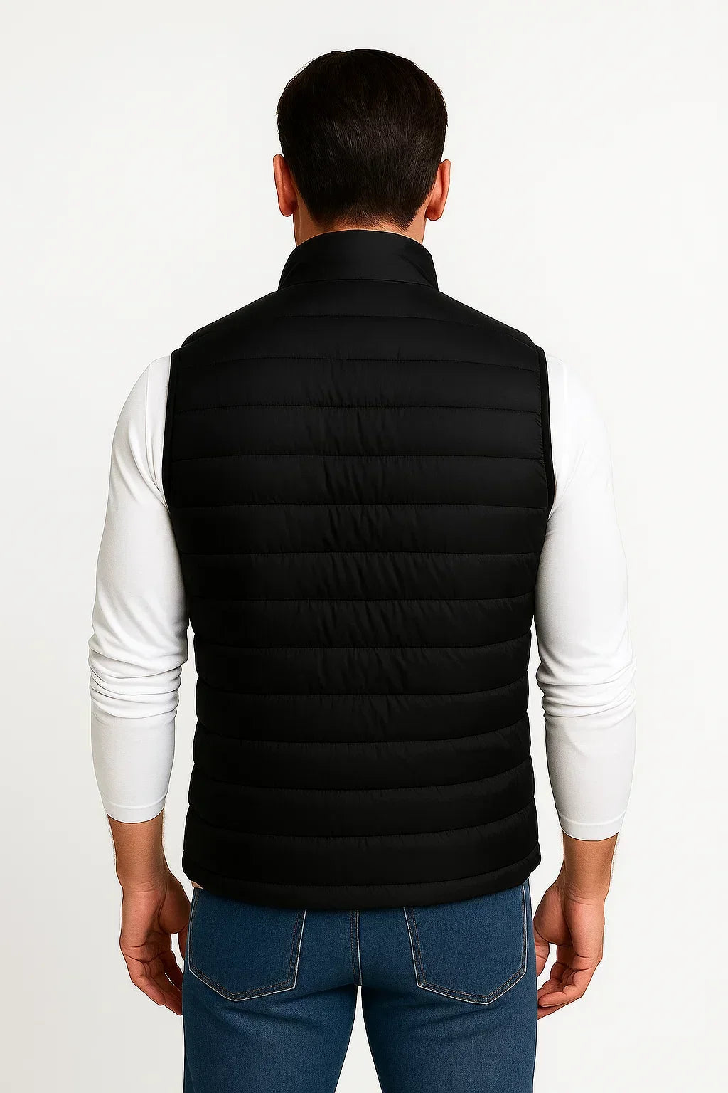 Cotton Padded Stand Collar Sleeveless Puffer Vest for Men | Winter Outerwear