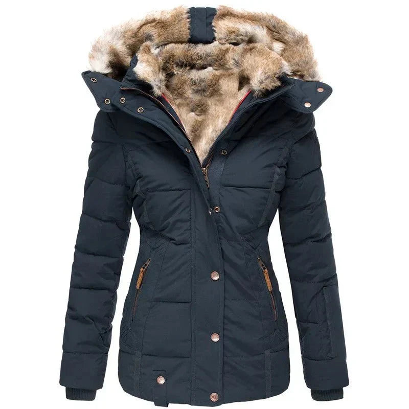 Fitted Lined Hood Winter Jacket for Women | Cold Weather Wear