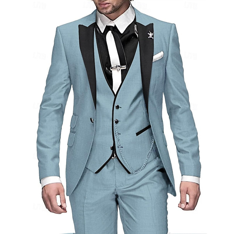 Tailored Three Piece Blazer Vest Suit Set for Men | Formal Occasion Wear