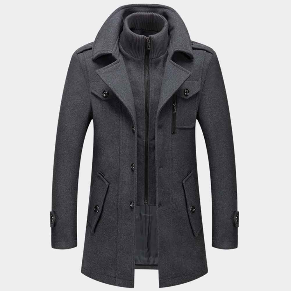 Long Double Layer Winter Coat for Men | Cold Weather Outerwear