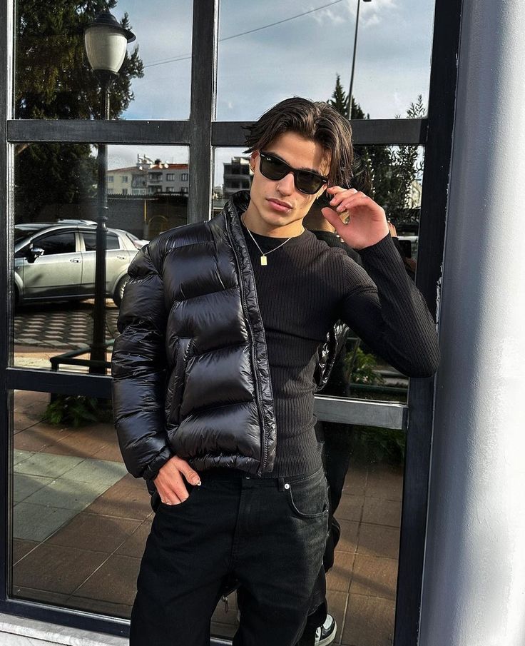 Men's Winter Quilted Jacket | High Hood, Collar, and Pockets