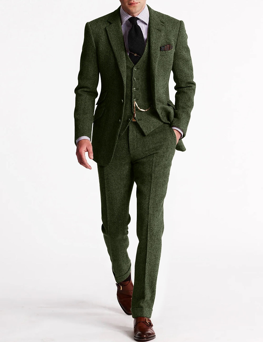 Slim Fit Tailored Two Piece Business Suit Set for Men | Office Formal Wear