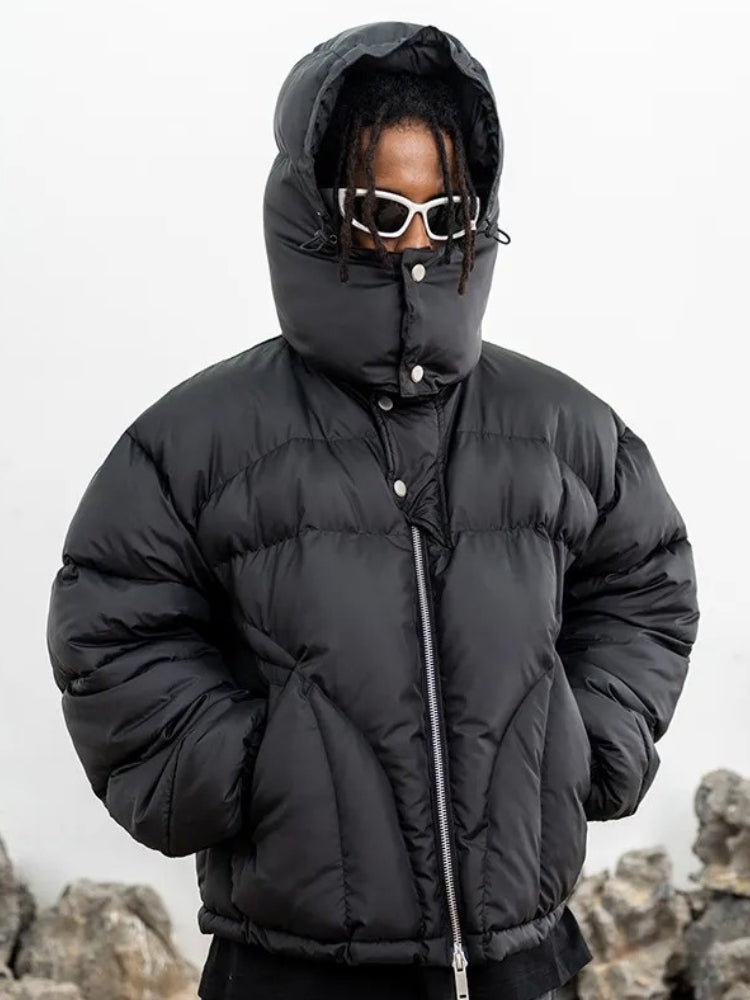 Black Down Filled Hooded Long Parka for Men | Cold Weather Outerwear