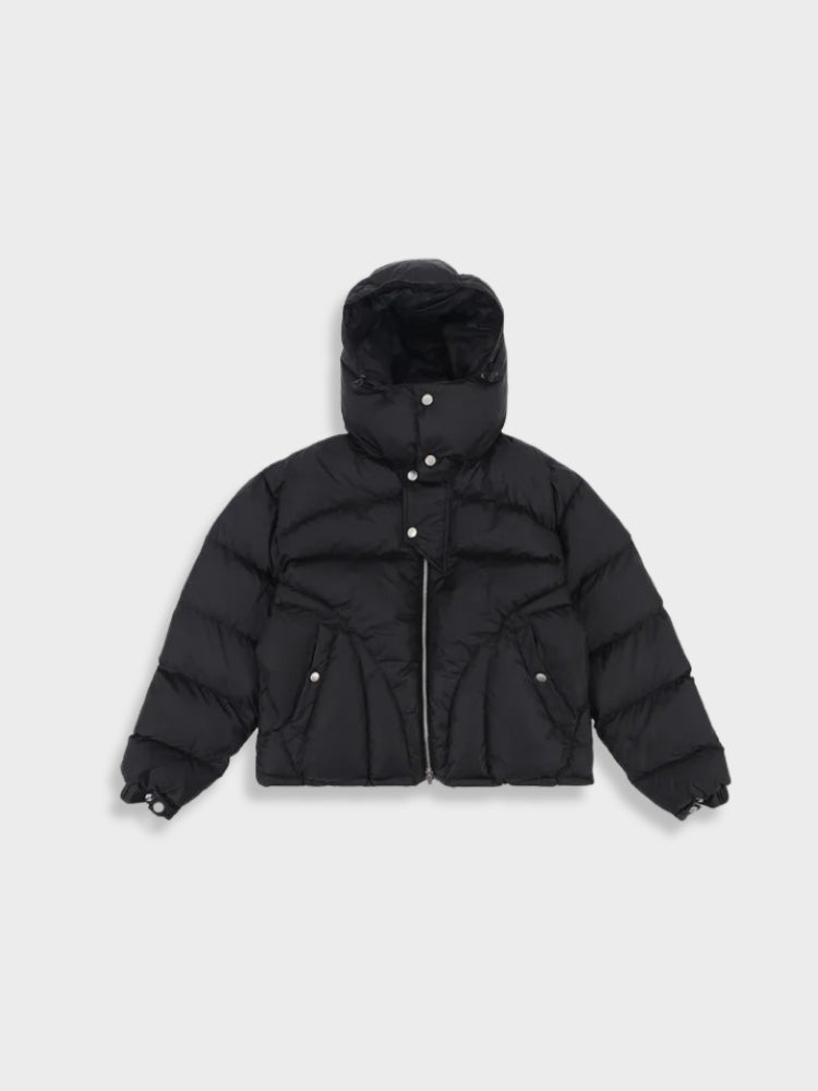 Black Down Filled Hooded Long Parka for Men | Cold Weather Outerwear