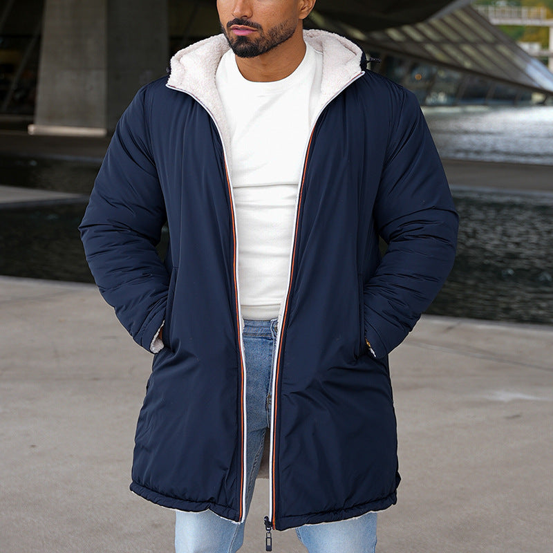 Men's Jacket | Reversible Design with Hood and Wind Protection