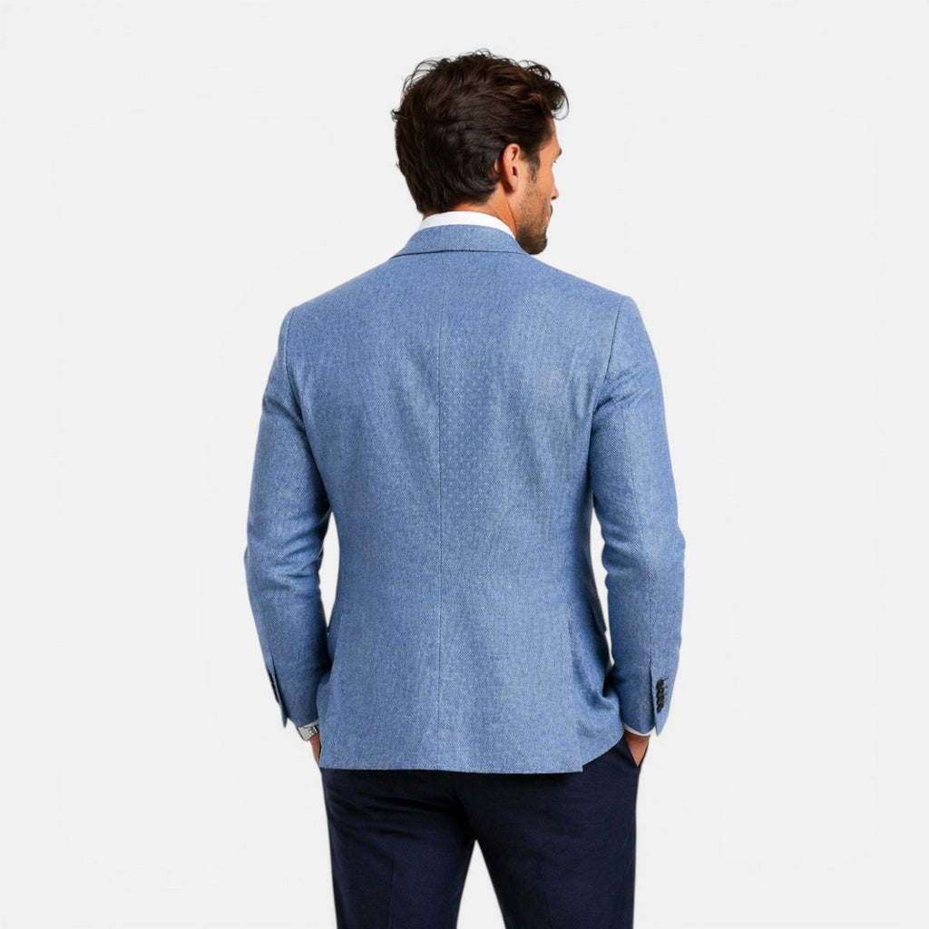 Beige Linen Slim Fit Tailored Summer Blazer for Men | Smart Casual Occasion Wear