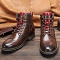 Brown Leather Lace Up Oxford Ankle Formal Dress Shoes for Men