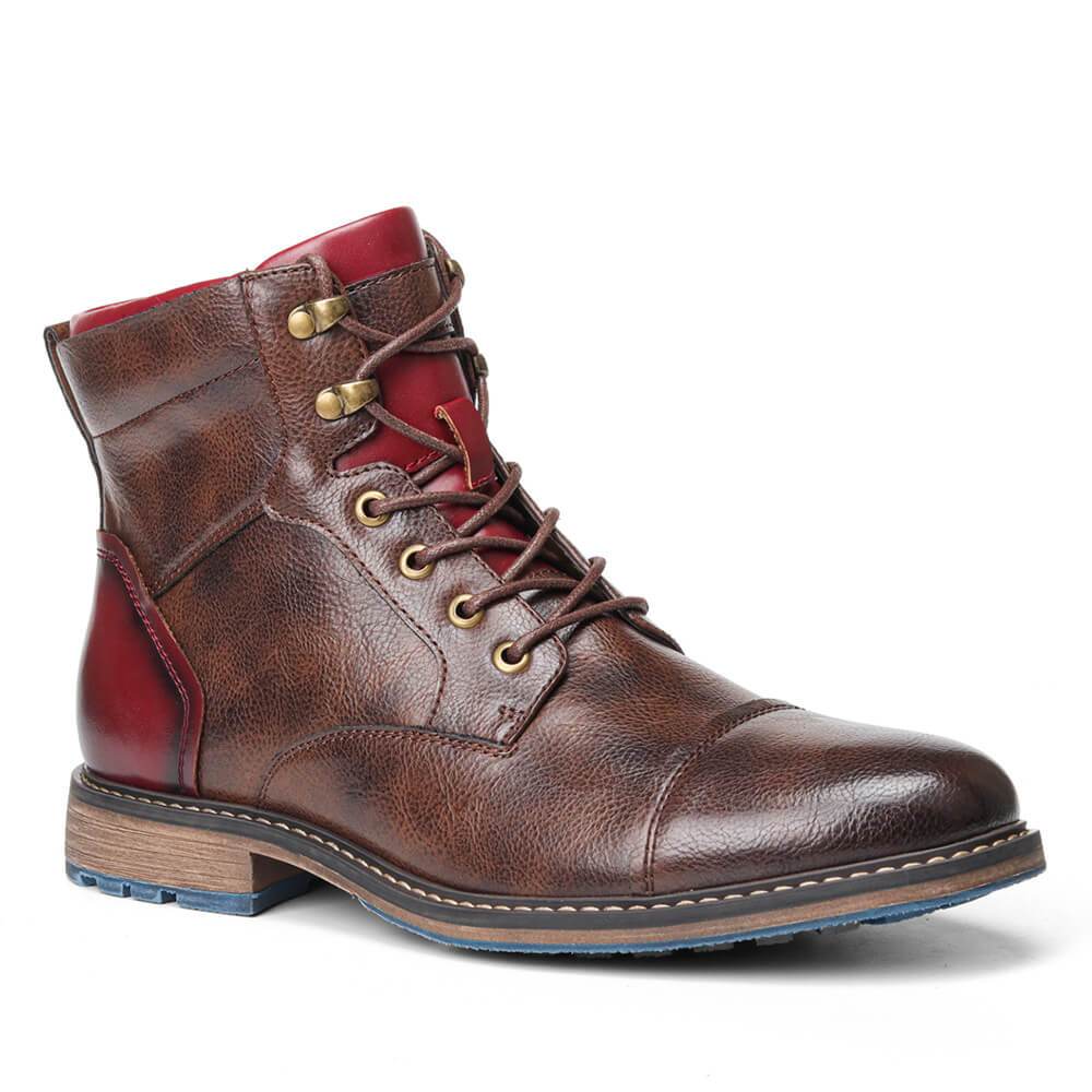 Brown Leather Lace Up Oxford Ankle Formal Dress Shoes for Men