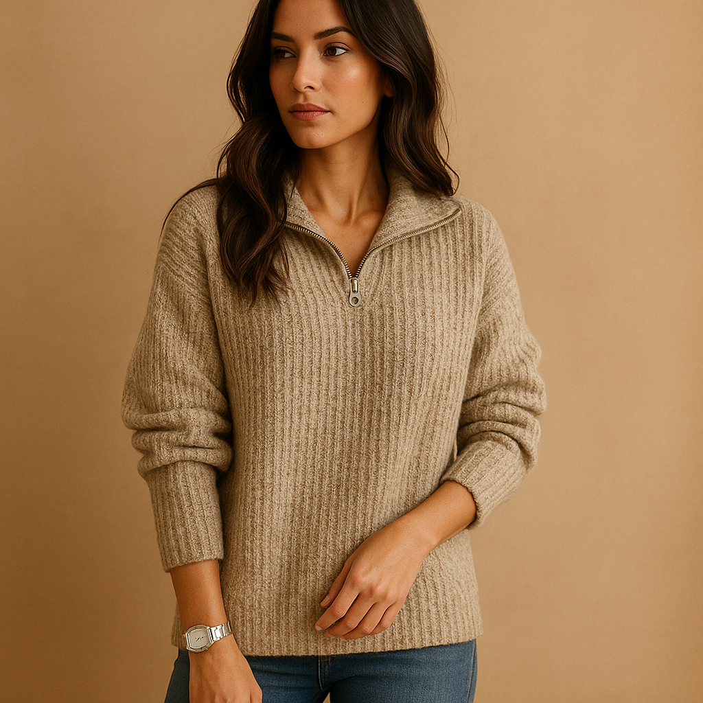 Women's Sweater | Half-Zip Comfortable Cut
