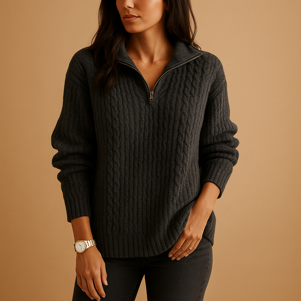 Women's Sweater | Half-Zip Comfortable Cut