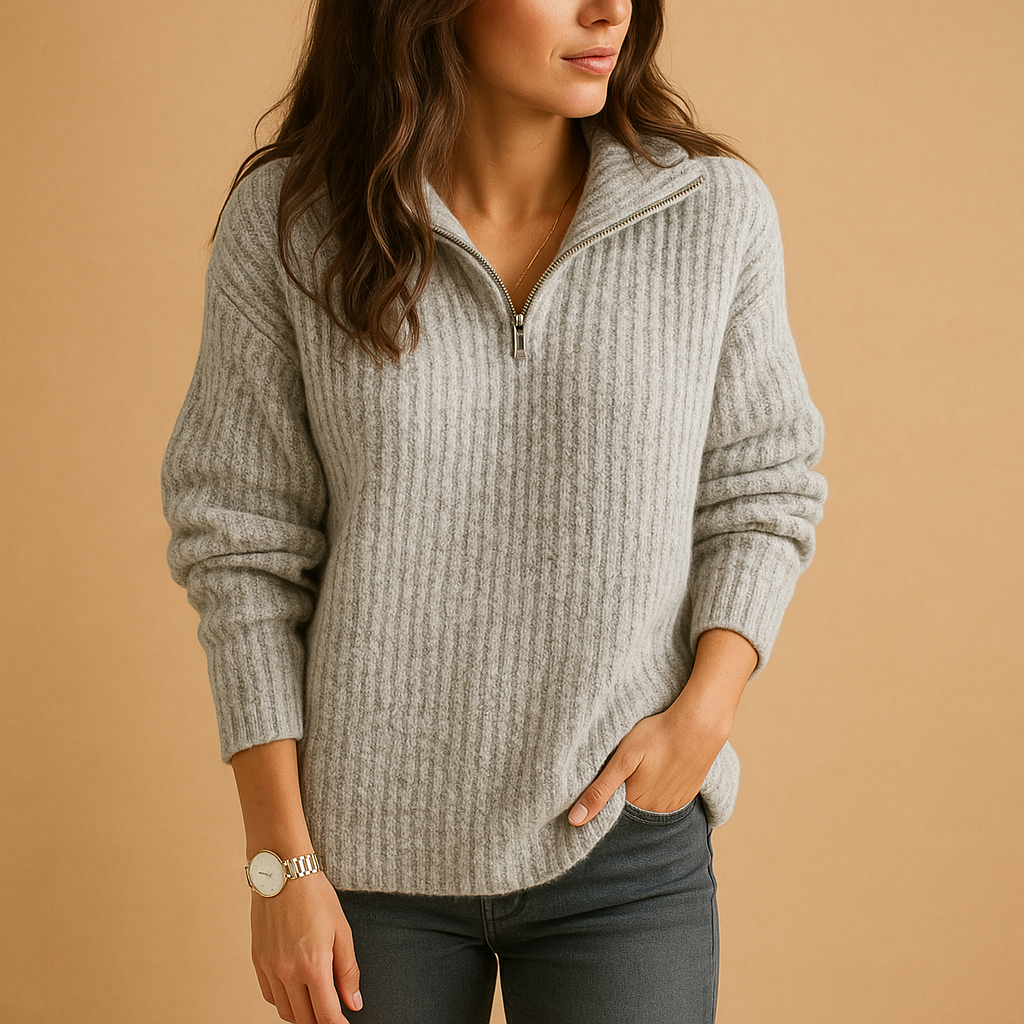 Women's Sweater | Half-Zip Comfortable Cut
