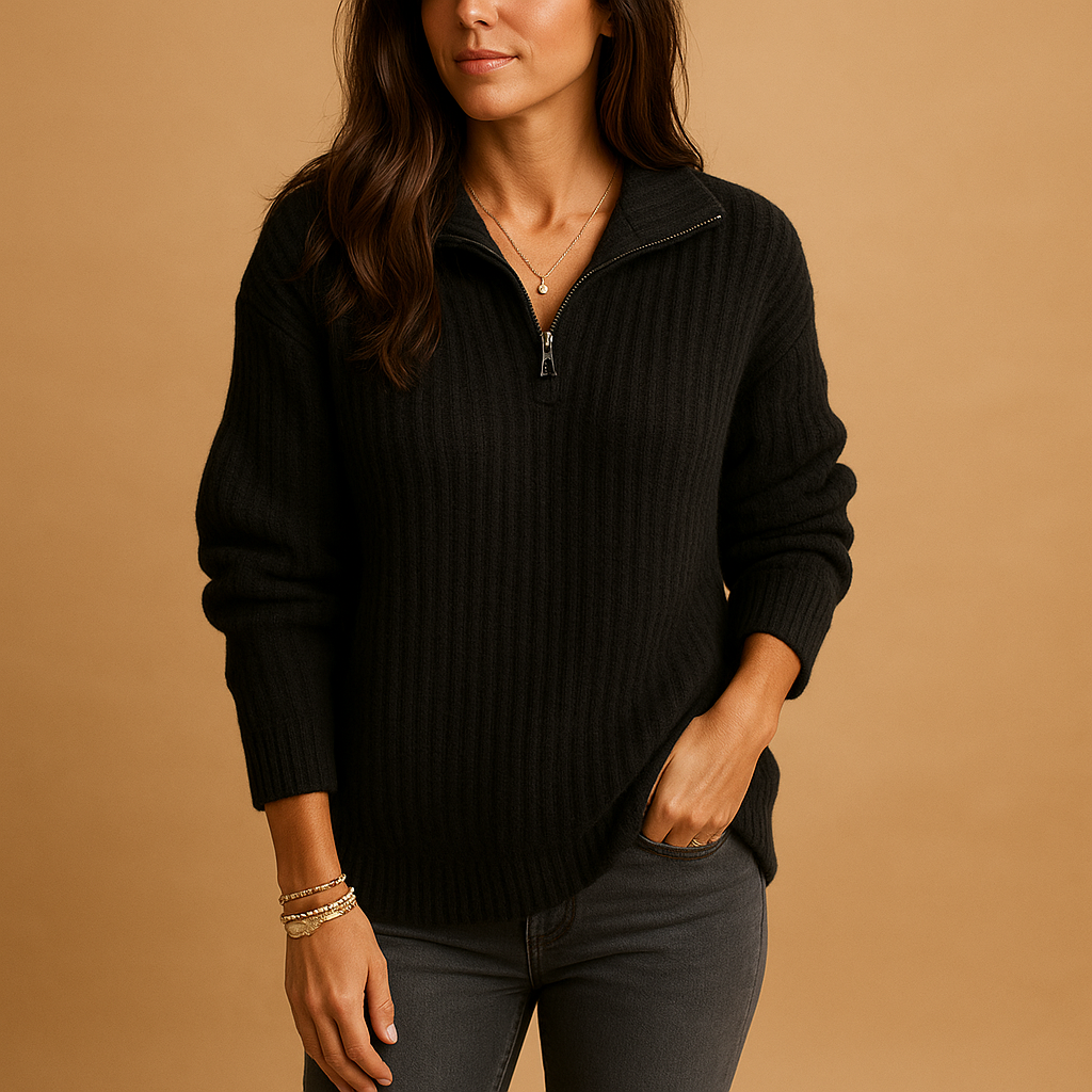 Women's Sweater | Half-Zip Comfortable Cut