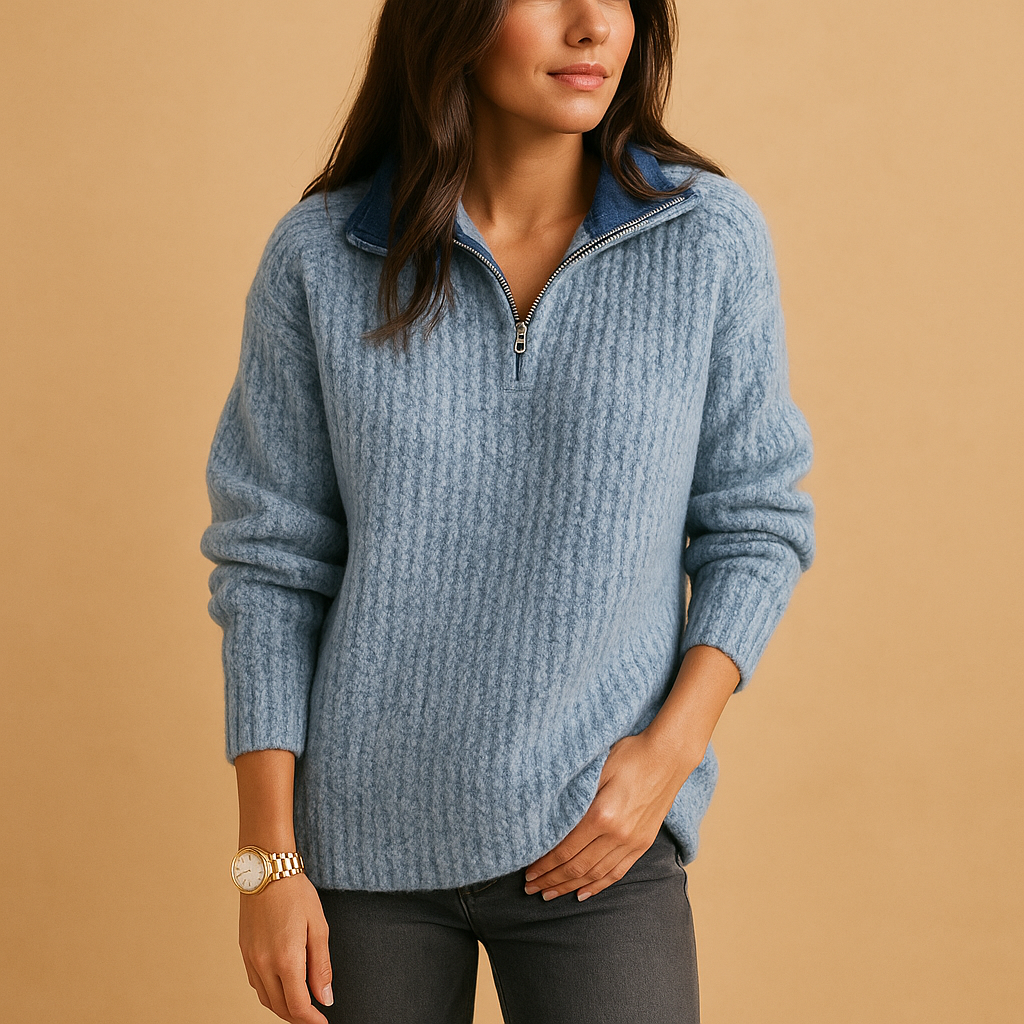 Women's Sweater | Half-Zip Comfortable Cut