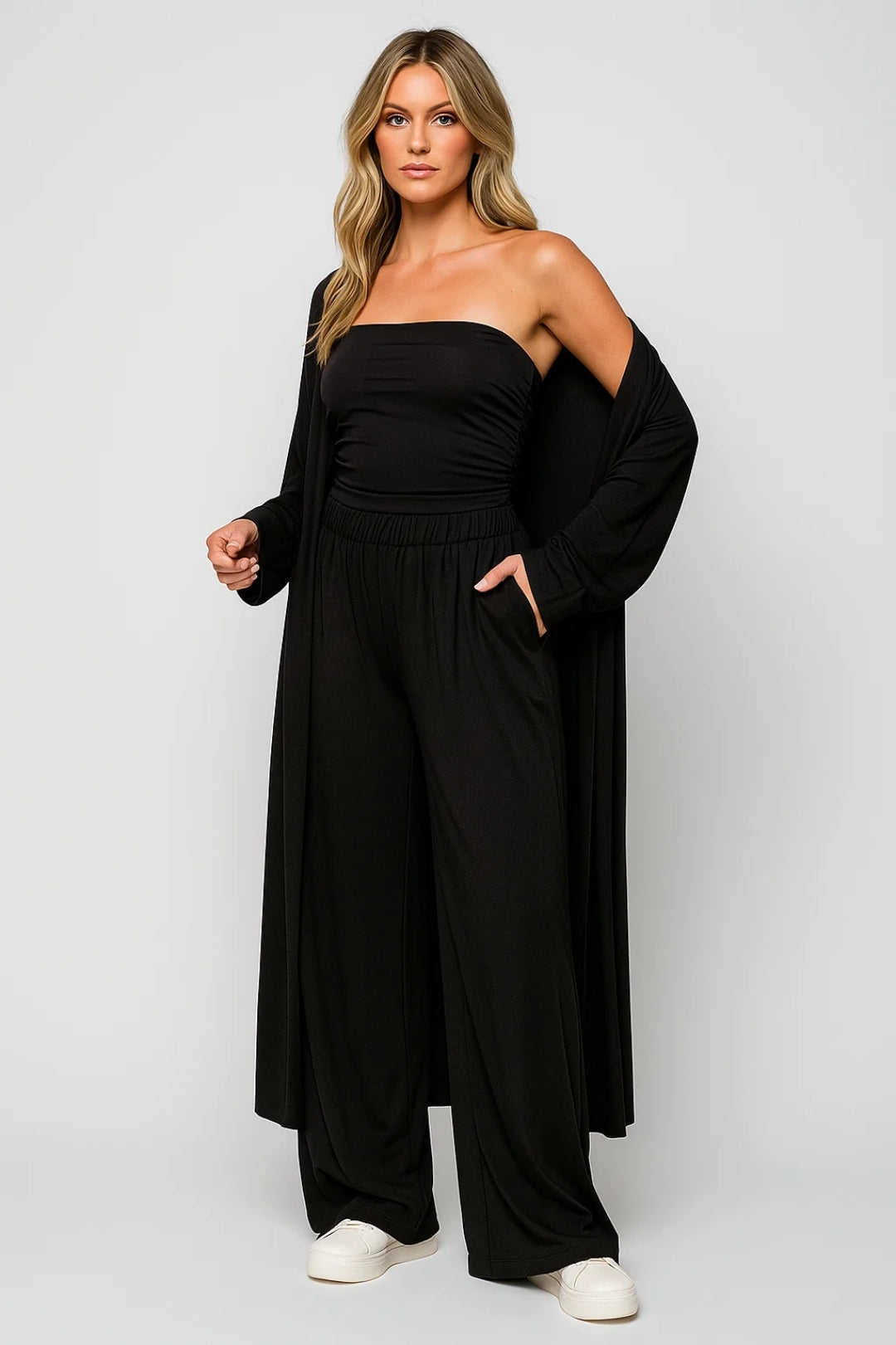 Women's Cardigan | Long Open Cut Without Closure from the Set