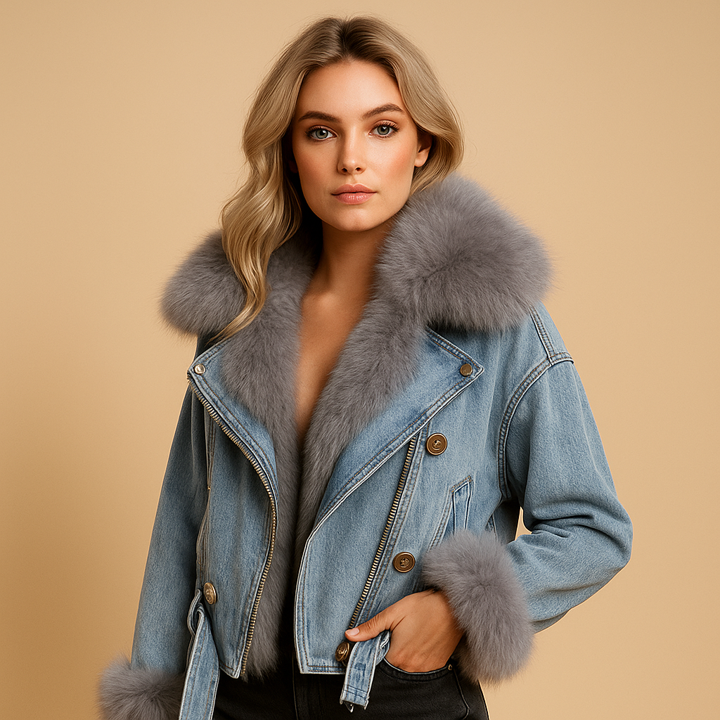 Blue Short Fitted Winter Jacket for Women | Everyday Outerwear