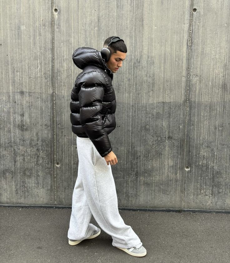 Men's Winter Quilted Jacket | High Hood, Collar, and Pockets