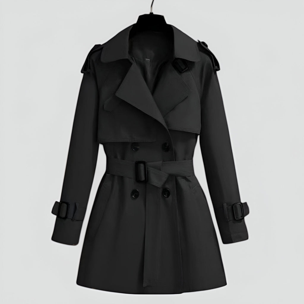 Double-Breasted Mid-Length Trench Coat for Women | Spring Autumn Outerwear