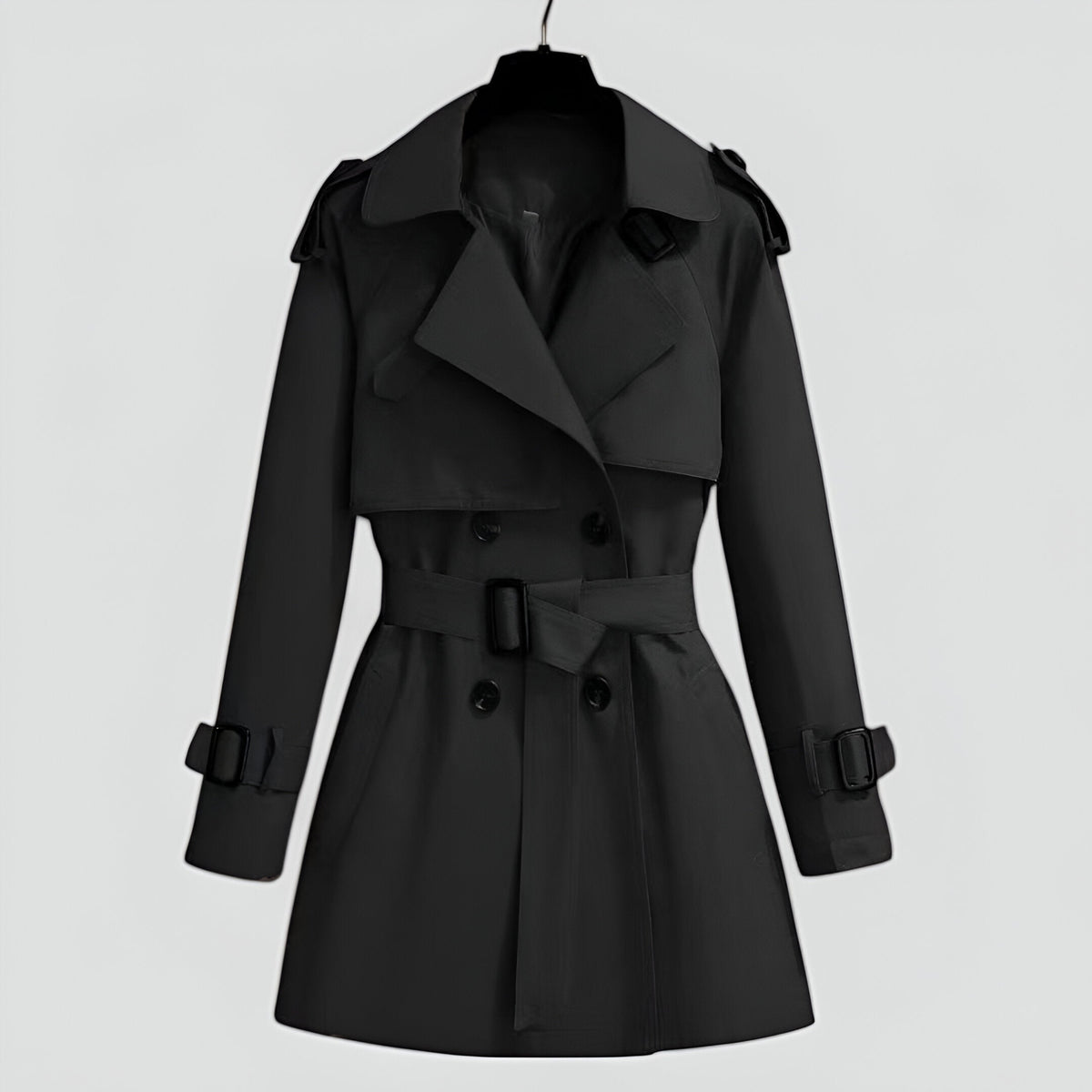 Double-Breasted Mid-Length Trench Coat for Women | Spring Autumn Outerwear