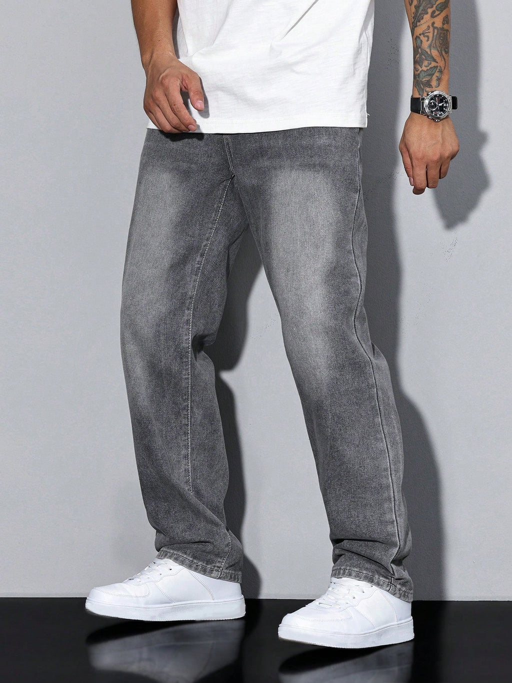 Regular Fit Straight Leg Mid Rise Jeans for Men | Everyday Wear