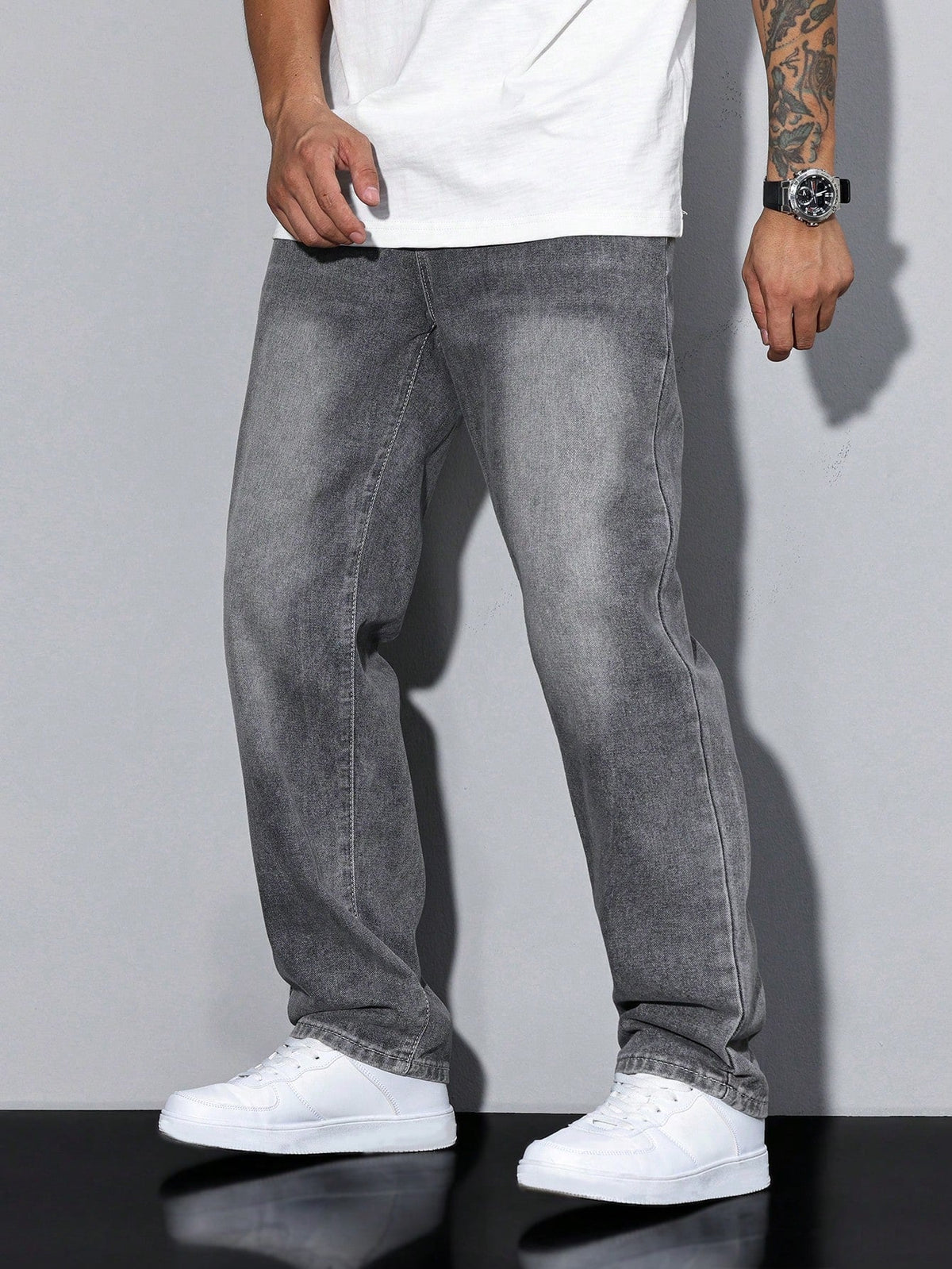 Regular Fit Straight Leg Mid Rise Jeans for Men | Everyday Wear
