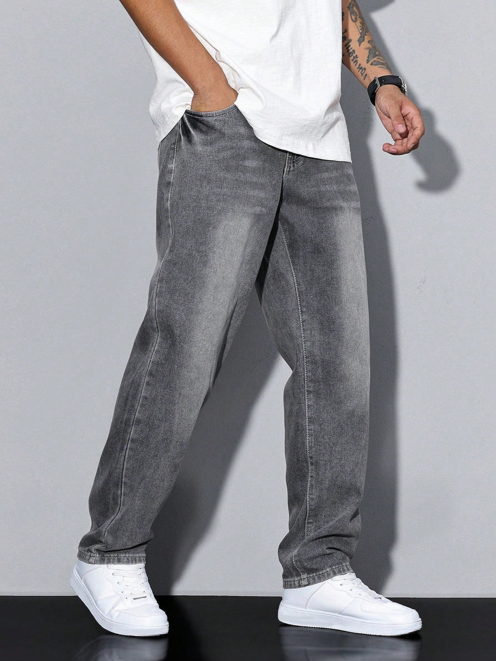 Regular Fit Straight Leg Mid Rise Jeans for Men | Everyday Wear