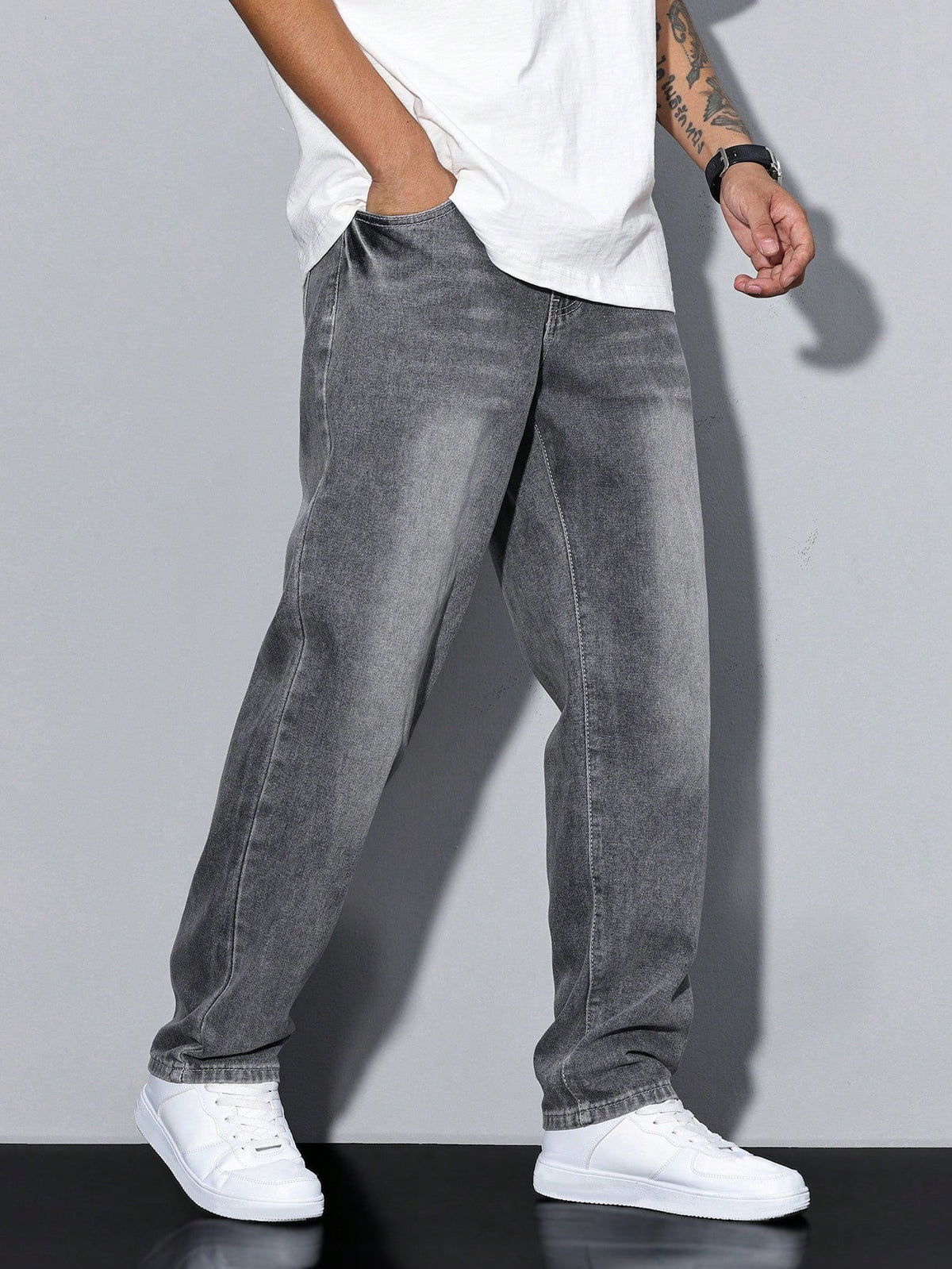 Regular Fit Straight Leg Mid Rise Jeans for Men | Everyday Wear