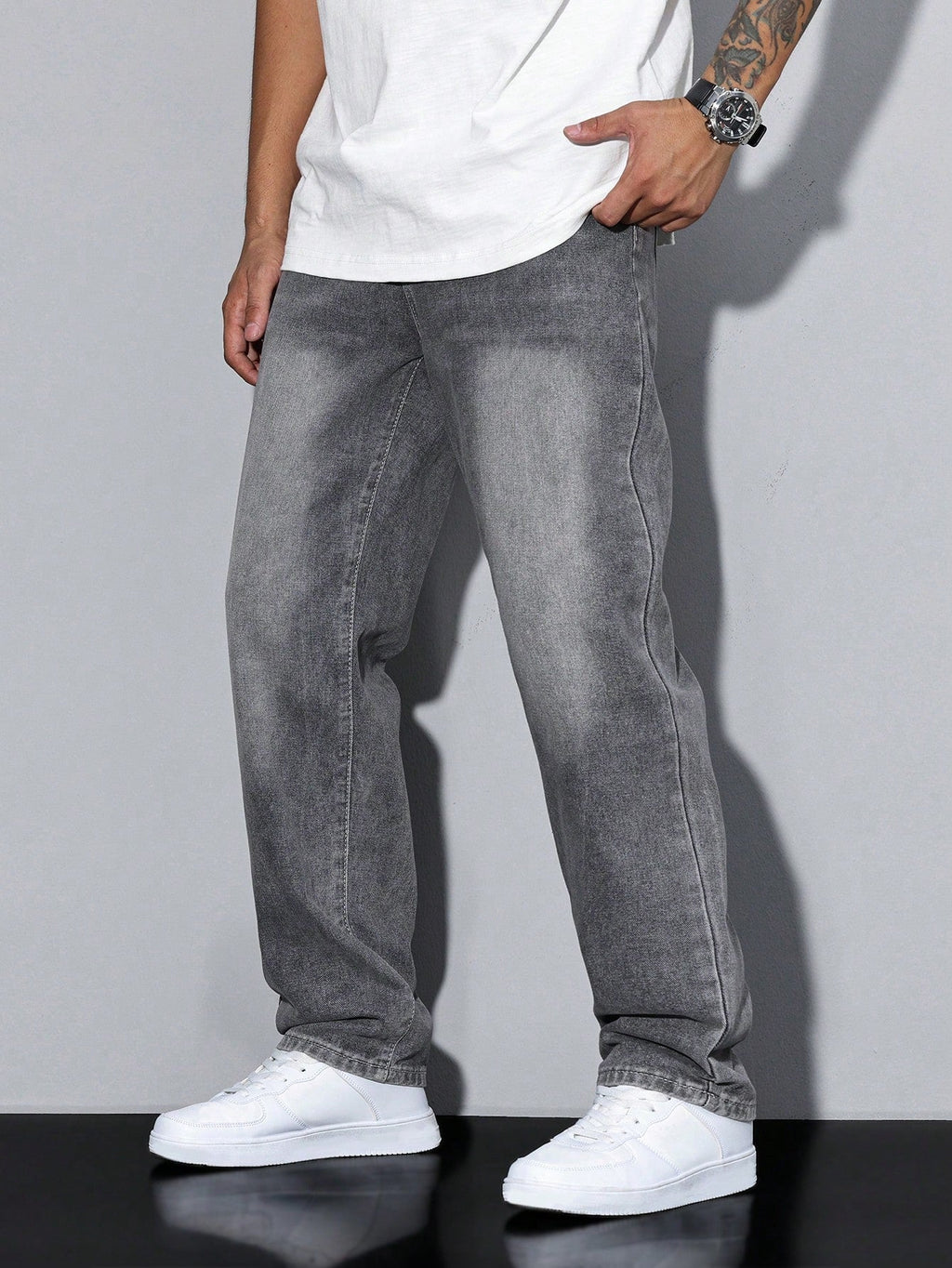 Regular Fit Straight Leg Mid Rise Jeans for Men | Everyday Wear