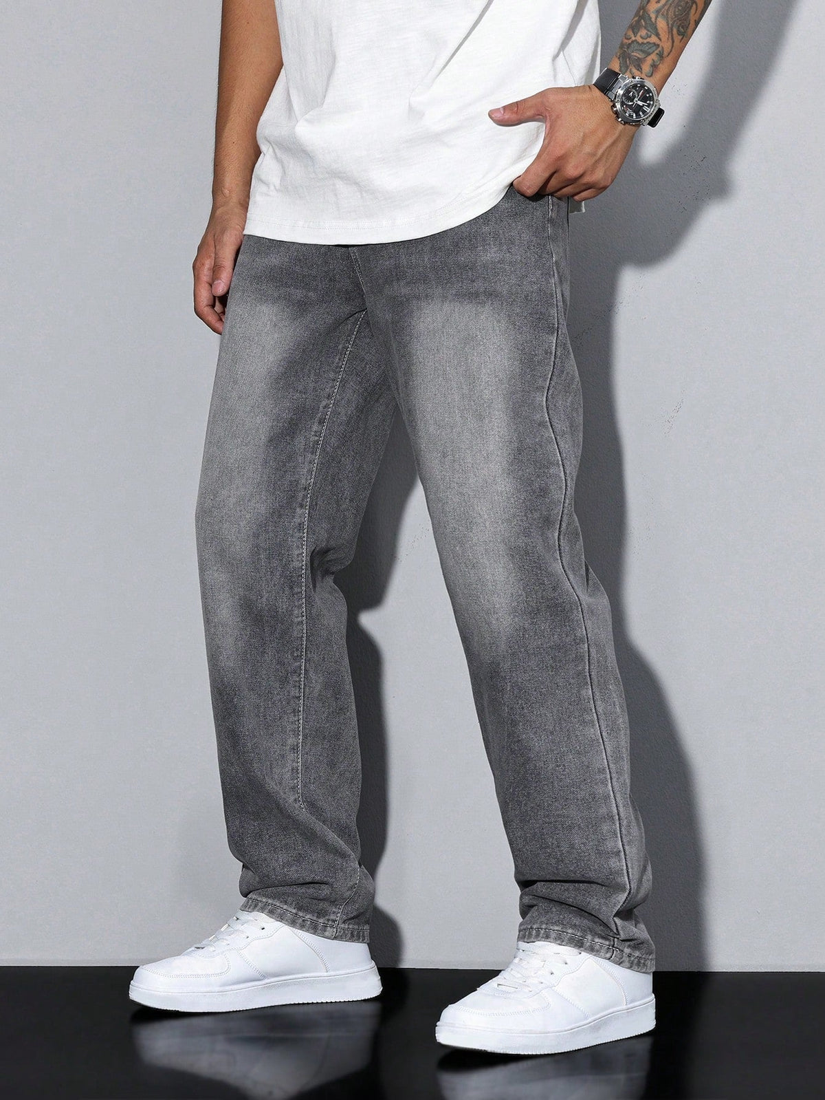 Regular Fit Straight Leg Mid Rise Jeans for Men | Everyday Wear