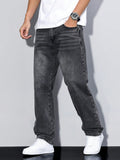 Regular Fit Straight Leg Mid Rise Jeans for Men | Everyday Wear