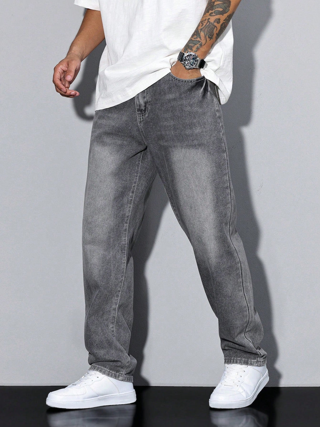 Regular Fit Straight Leg Mid Rise Jeans for Men | Everyday Wear