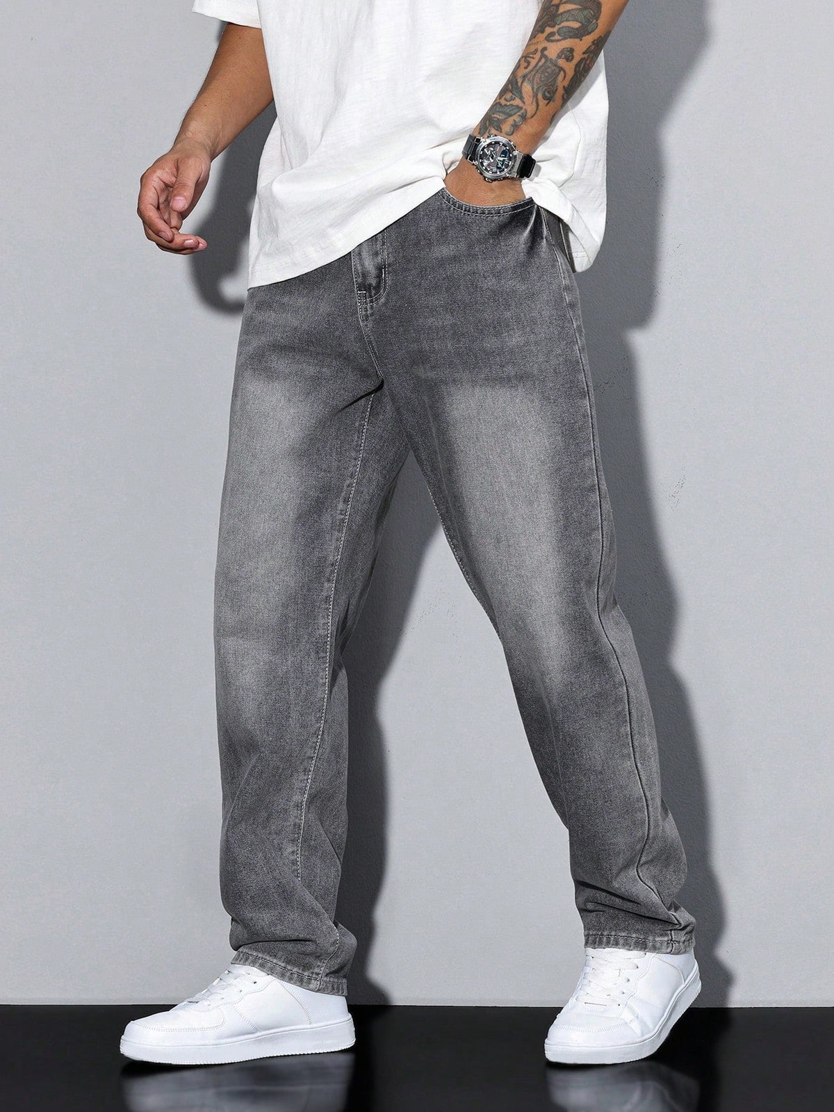 Regular Fit Straight Leg Mid Rise Jeans for Men | Everyday Wear