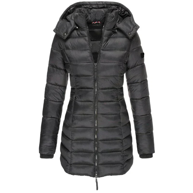 Women's Winter Jacket | Quilted with Removable Hood