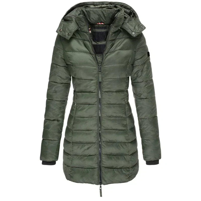 Women's Winter Jacket | Quilted with Removable Hood