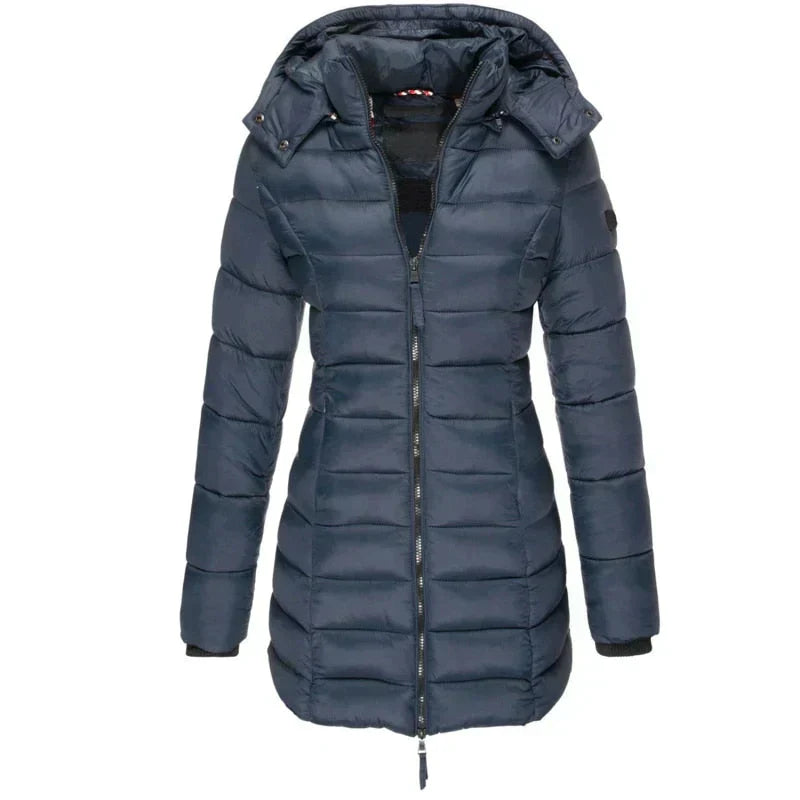 Women's Winter Jacket | Quilted with Removable Hood