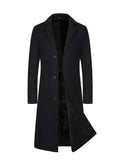 Long Wool Winter Coat for Men | Classic Notch Lapel Collar Style