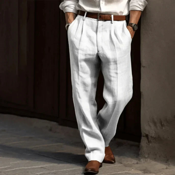 Retro Straight Fit Dress Pants for Men | Classic Business Wear