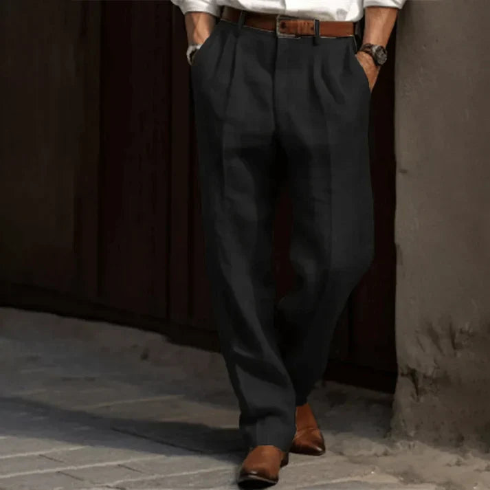 Retro Straight Fit Dress Pants for Men | Classic Business Wear